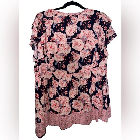 🌸 NWT! Boho Pink Blooms Blouse - Picture 4 of 5